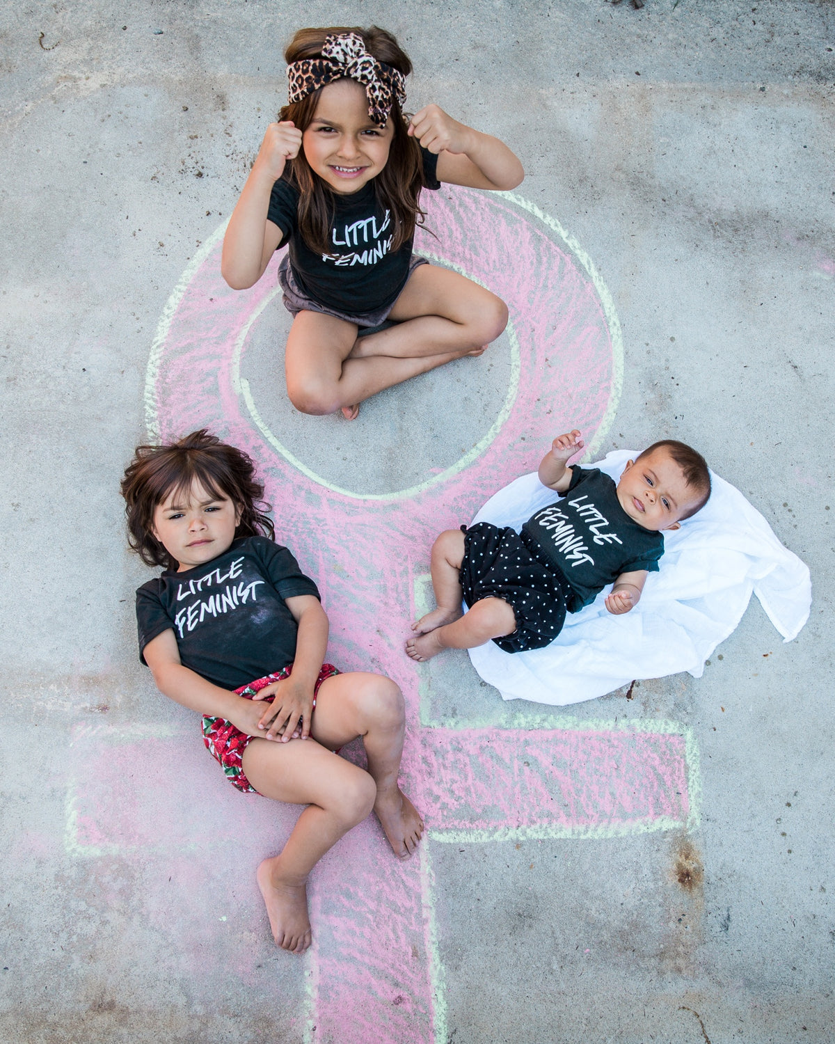 Little Feminist Short Sleeve Black Kids T-Shirt